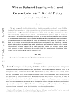 Wireless Federated Learning with Limited Communication and Differential
  Privacy