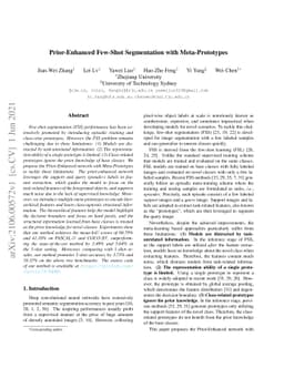 Prior-Enhanced Few-Shot Segmentation with Meta-Prototypes