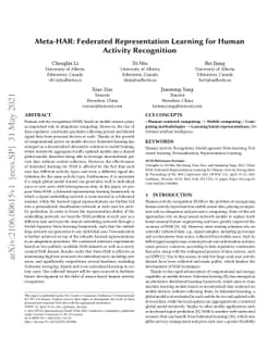 Meta-HAR: Federated Representation Learning for Human Activity
  Recognition