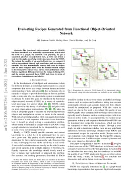 Evaluating Recipes Generated from Functional Object-Oriented Network