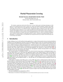 Partial Wasserstein Covering
