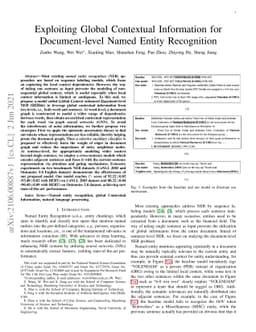 Exploiting Global Contextual Information for Document-level Named Entity
  Recognition