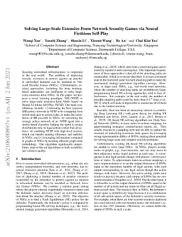 Solving Large-Scale Extensive-Form Network Security Games via Neural
  Fictitious Self-Play