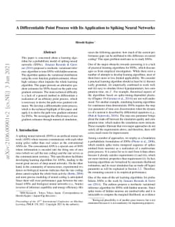 A Differentiable Point Process with Its Application to Spiking Neural
  Networks