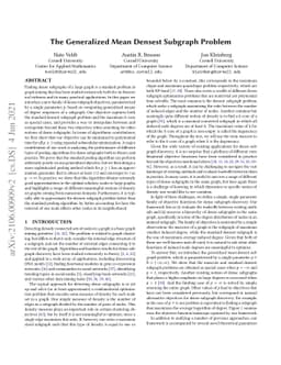 The Generalized Mean Densest Subgraph Problem