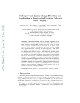Self-supervised Lesion Change Detection and Localisation in Longitudinal
  Multiple Sclerosis Brain Imaging