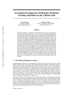 An Empirical Comparison of Off-policy Prediction Learning Algorithms on
  the Collision Task