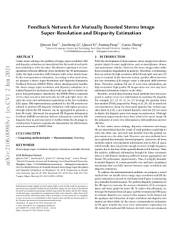 Feedback Network for Mutually Boosted Stereo Image Super-Resolution and
  Disparity Estimation