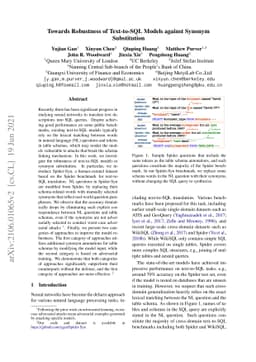 Towards Robustness of Text-to-SQL Models against Synonym Substitution