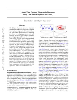 Linear-Time Gromov Wasserstein Distances using Low Rank Couplings and
  Costs