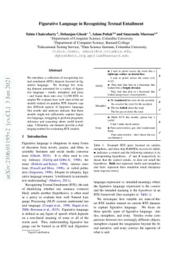 Figurative Language in Recognizing Textual Entailment