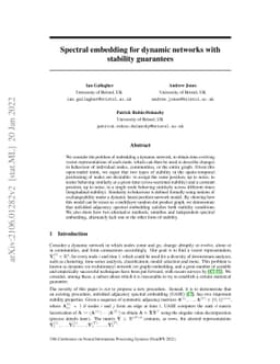 Spectral embedding for dynamic networks with stability guarantees