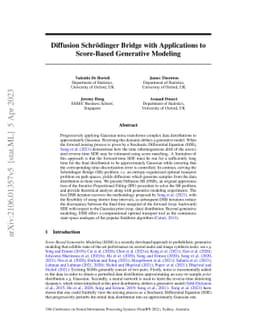 Diffusion Schrödinger Bridge with Applications to Score-Based
  Generative Modeling