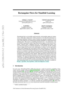 Rectangular Flows for Manifold Learning