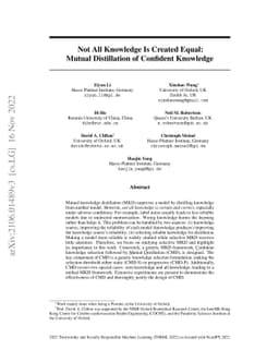 Not All Knowledge Is Created Equal: Mutual Distillation of Confident
  Knowledge