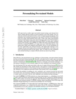 Personalizing Pre-trained Models