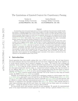 The Limitations of Limited Context for Constituency Parsing