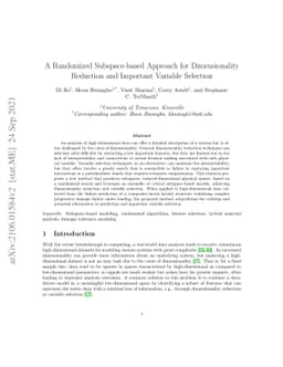 A Subspace-based Approach for Dimensionality Reduction and Important
  Variable Selection