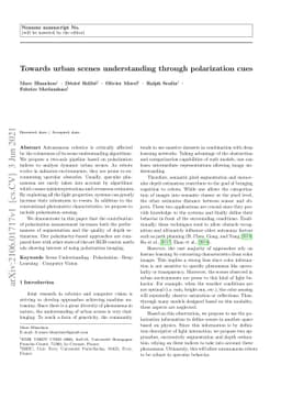 Towards urban scenes understanding through polarization cues