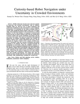 Curiosity-based Robot Navigation under Uncertainty in Crowded
  Environments