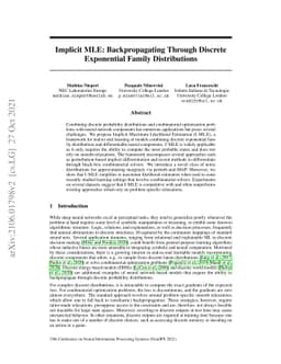 Implicit MLE: Backpropagating Through Discrete Exponential Family
  Distributions