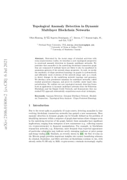 Topological Anomaly Detection in Dynamic Multilayer Blockchain Networks