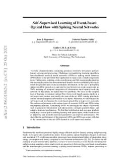 Self-Supervised Learning of Event-Based Optical Flow with Spiking Neural
  Networks
