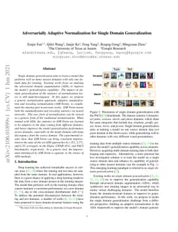 Adversarially Adaptive Normalization for Single Domain Generalization