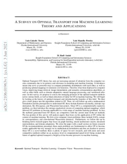 A Survey on Optimal Transport for Machine Learning: Theory and
  Applications