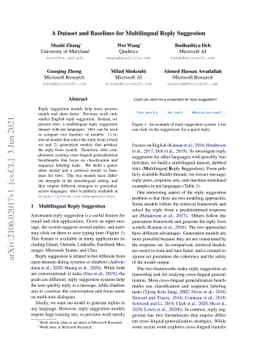 A Dataset and Baselines for Multilingual Reply Suggestion