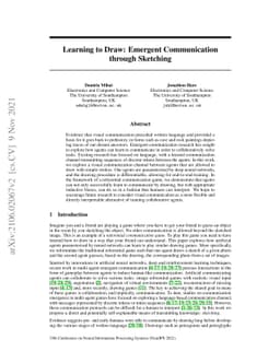 Learning to Draw: Emergent Communication through Sketching