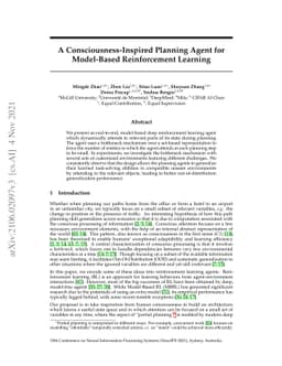 A Consciousness-Inspired Planning Agent for Model-Based Reinforcement
  Learning