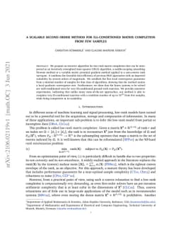 A Scalable Second Order Method for Ill-Conditioned Matrix Completion
  from Few Samples