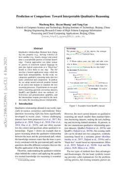 Prediction or Comparison: Toward Interpretable Qualitative Reasoning