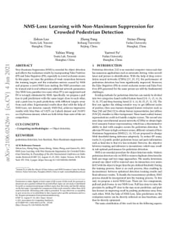 NMS-Loss: Learning with Non-Maximum Suppression for Crowded Pedestrian
  Detection