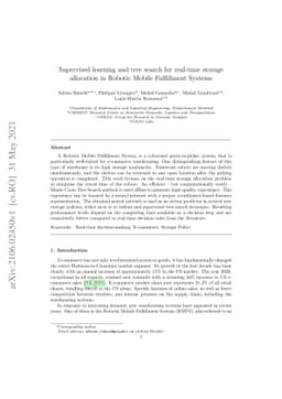 Supervised learning and tree search for real-time storage allocation in
  Robotic Mobile Fulfillment Systems