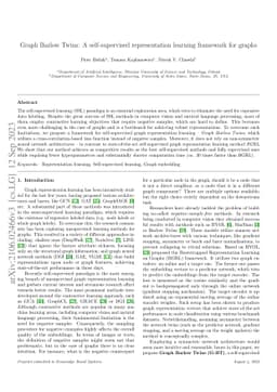 Graph Barlow Twins: A self-supervised representation learning framework
  for graphs