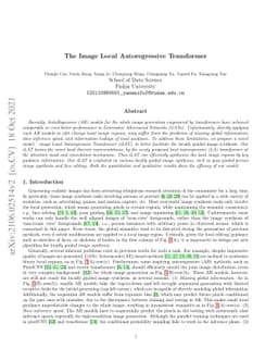 The Image Local Autoregressive Transformer
