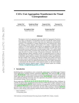 CATs: Cost Aggregation Transformers for Visual Correspondence