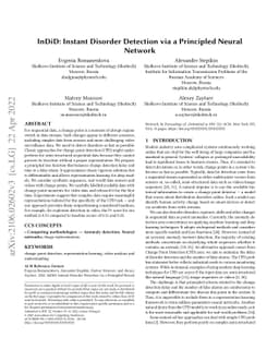 InDiD: Instant Disorder Detection via Representation Learning