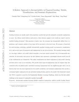A Holistic Approach to Interpretability in Financial Lending: Models,
  Visualizations, and Summary-Explanations