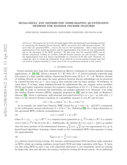 Sigma-Delta and Distributed Noise-Shaping Quantization Methods for
  Random Fourier Features