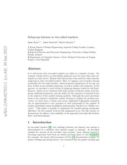 Subgroup Fairness in Two-Sided Markets
