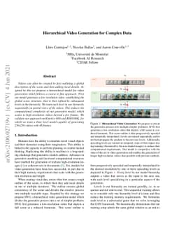 Hierarchical Video Generation for Complex Data