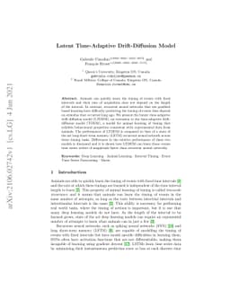 Latent Time-Adaptive Drift-Diffusion Model