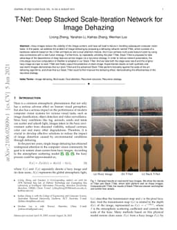 T-Net: Deep Stacked Scale-Iteration Network for Image Dehazing