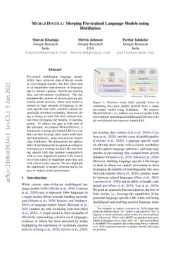 MergeDistill: Merging Pre-trained Language Models using Distillation