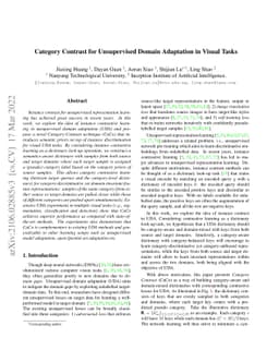 Category Contrast for Unsupervised Domain Adaptation in Visual Tasks