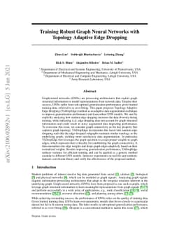 Training Robust Graph Neural Networks with Topology Adaptive Edge
  Dropping