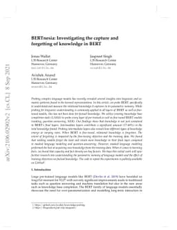 BERTnesia: Investigating the capture and forgetting of knowledge in BERT